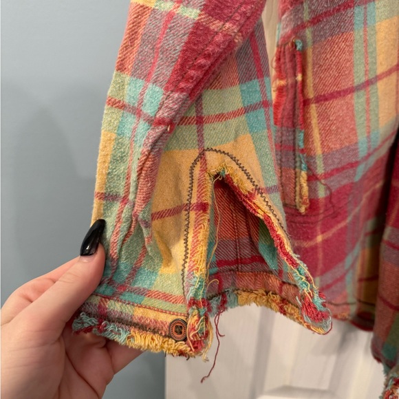 We The Free Summer Daydream Plaid Button Down- 70s Combo - Picture 9 of 10